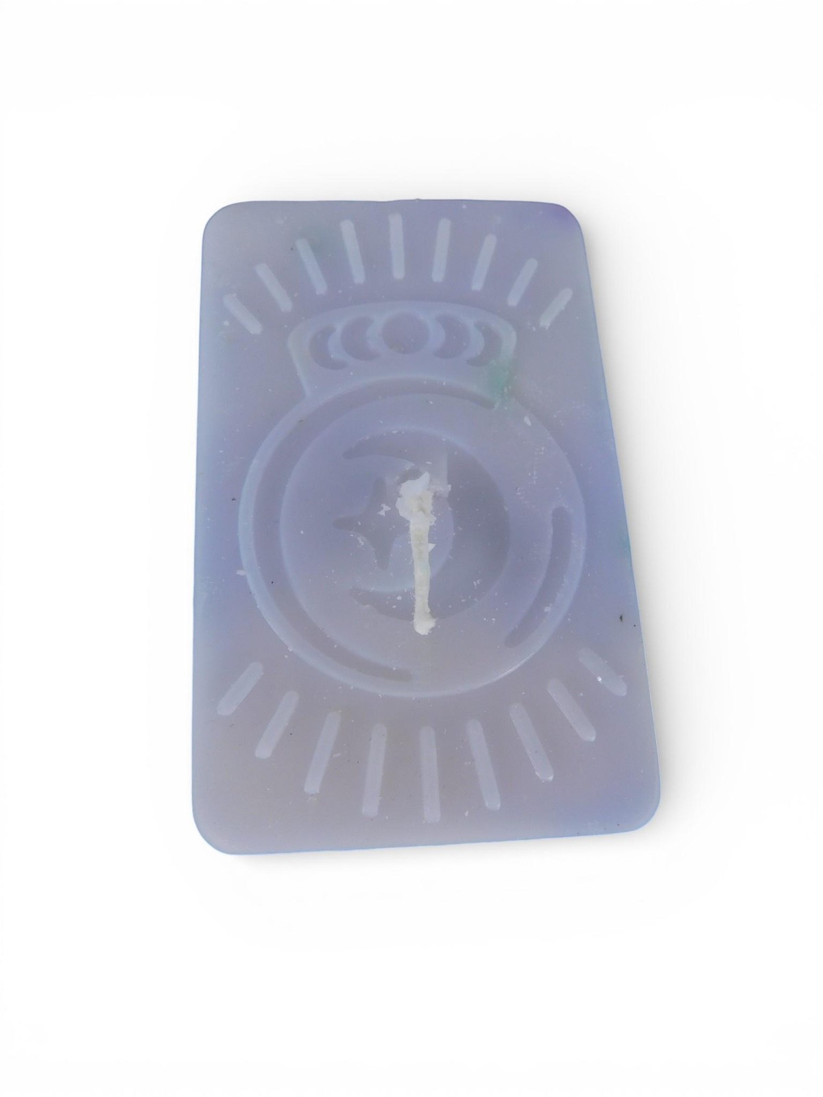 Handmade Rectangular Moon Symbol Candle Single Wick Wax Block Mystic Altar Decor