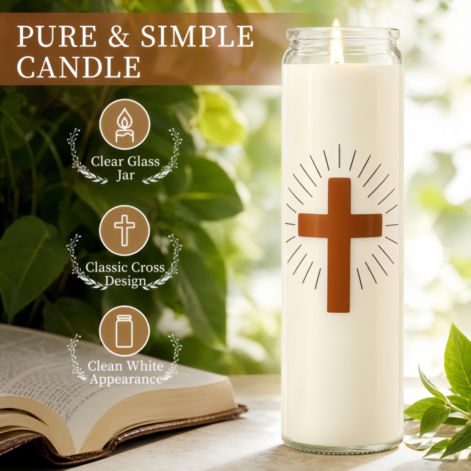 3 Pack Natural Soy Prayer Candles 9 Day Devotional Catholic Vigil Church Candle