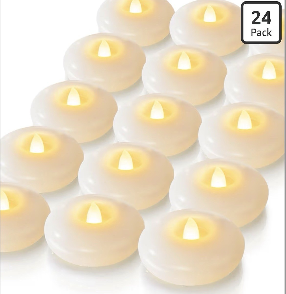 24 Pack 3” Flameless Led Floating Candles, 200 Hour Battery Operated