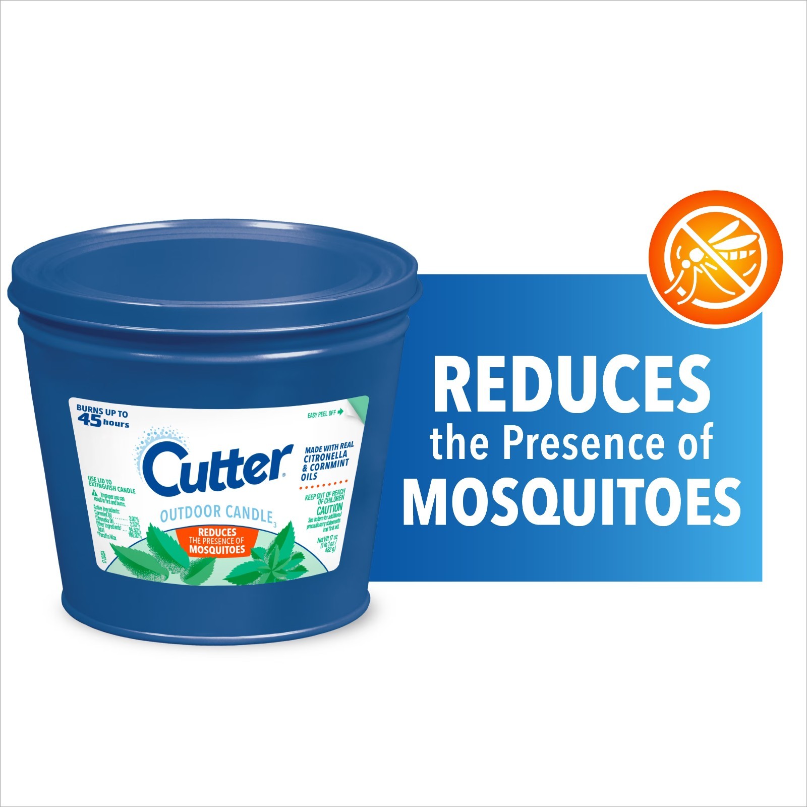 Cutter Candle, Outdoor Soy Wax Candle Made with Real Citronella Oil 17 Ounces