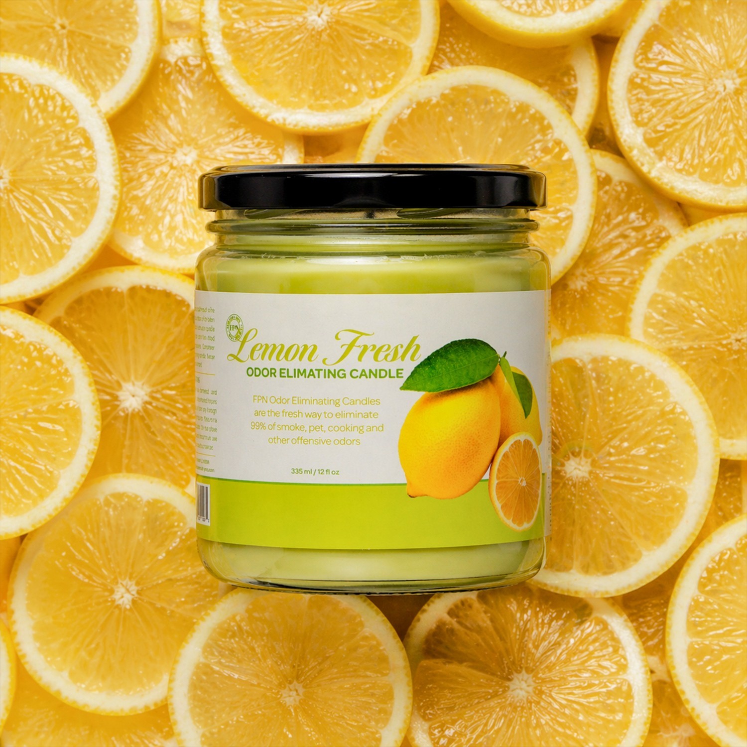FPN Smoke Odor Eliminating Candles 12 Oz 100% Natural Soy Wax Candle Pack of 2