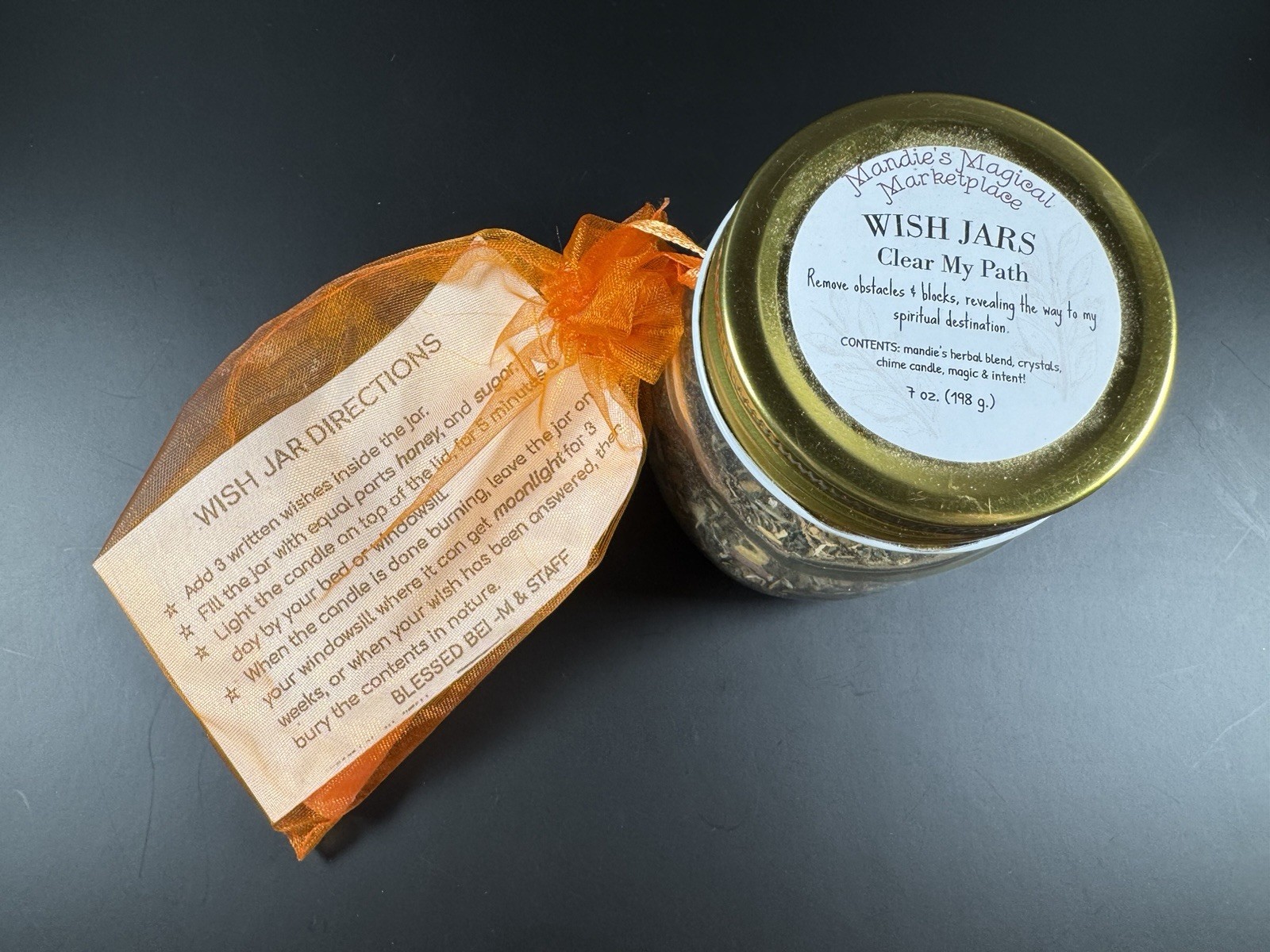 Mandie’s Magical Marketplace Wish Jars Clear My Path Scented Jar Candle 7 oz