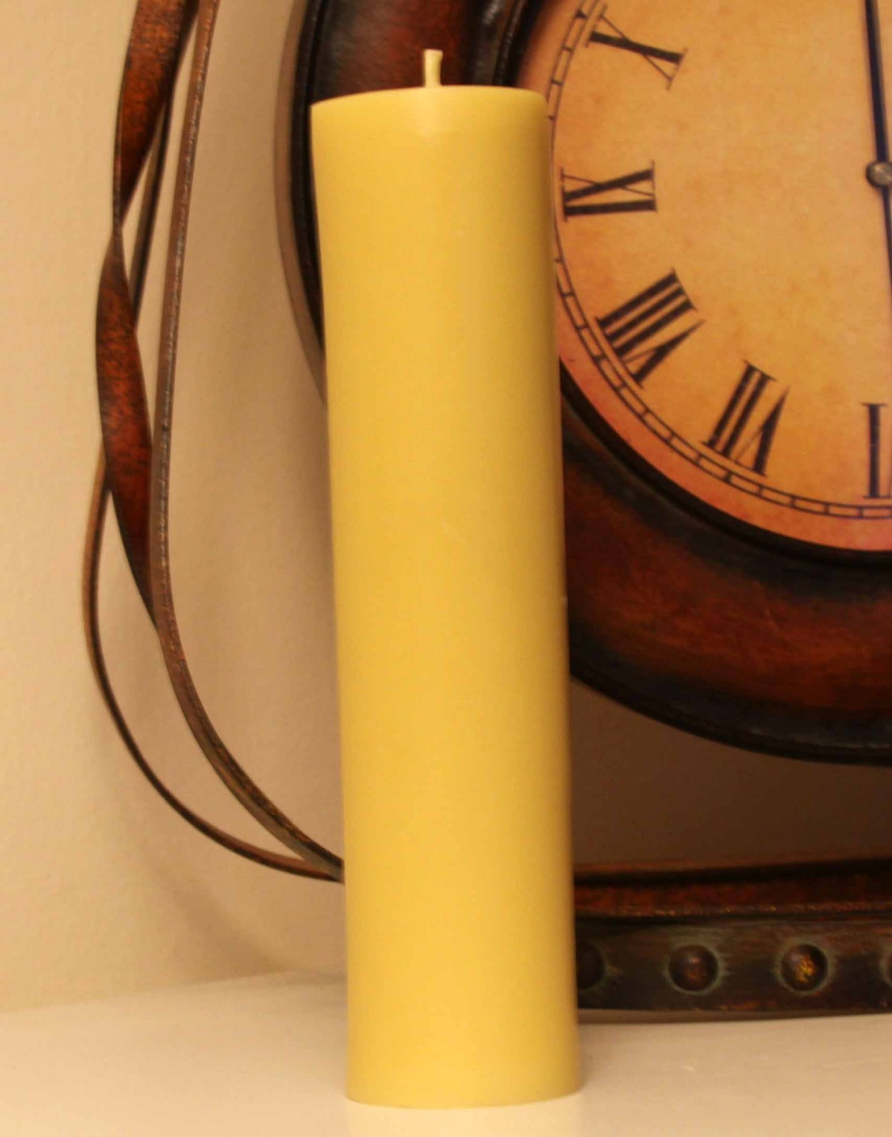 Handmade 100% Pure Beeswax Pillar Candles 100% Cotton Wick