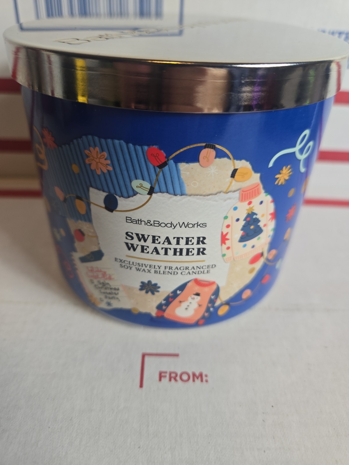 Bath & Body Works SWEATER WEATHER Scented 3 Wick CANDLE 25-45 Hrs NEW