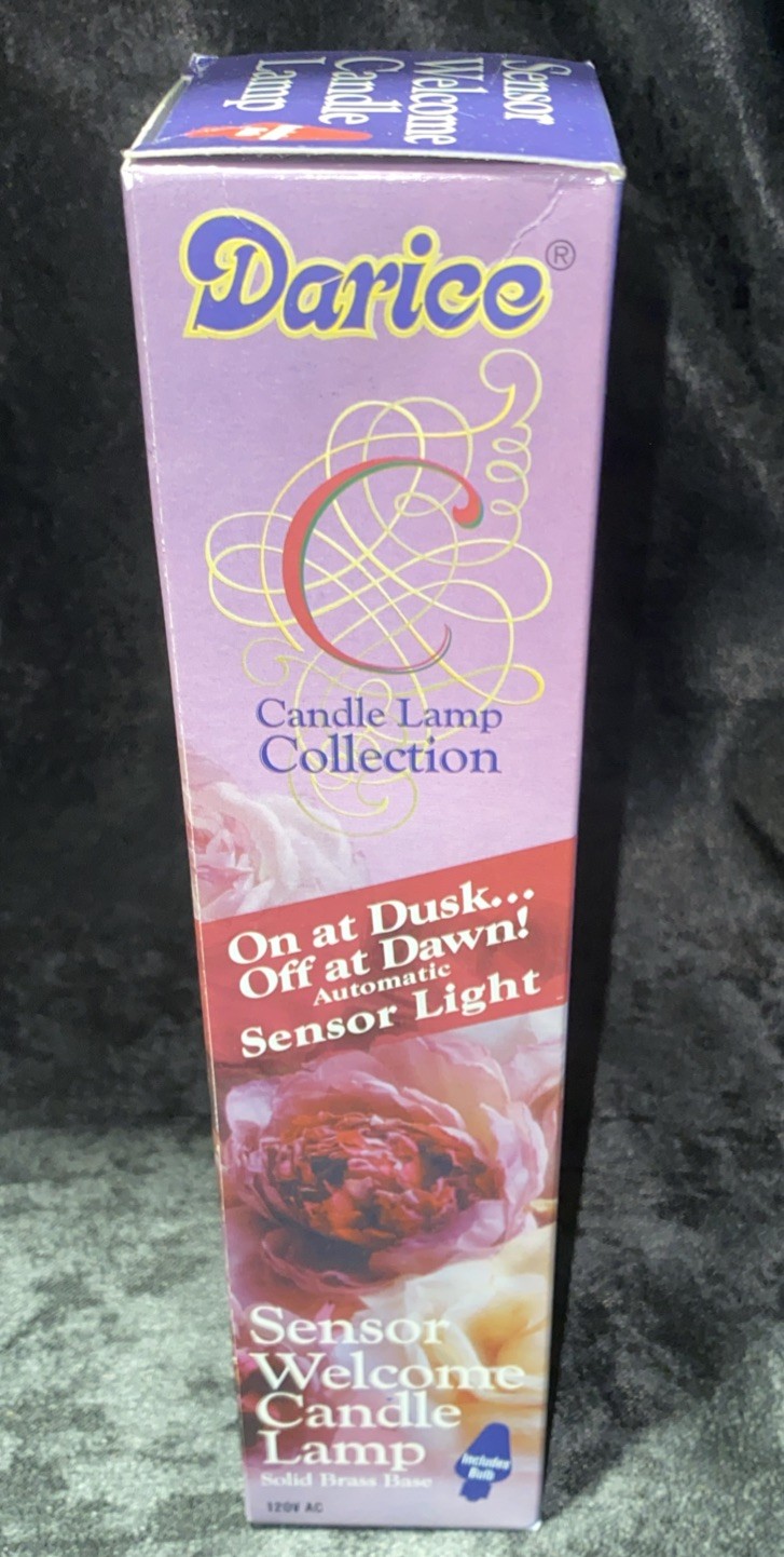 New Darice Sensor Welcome Candle Lamp Solid Brass Base with Bulb