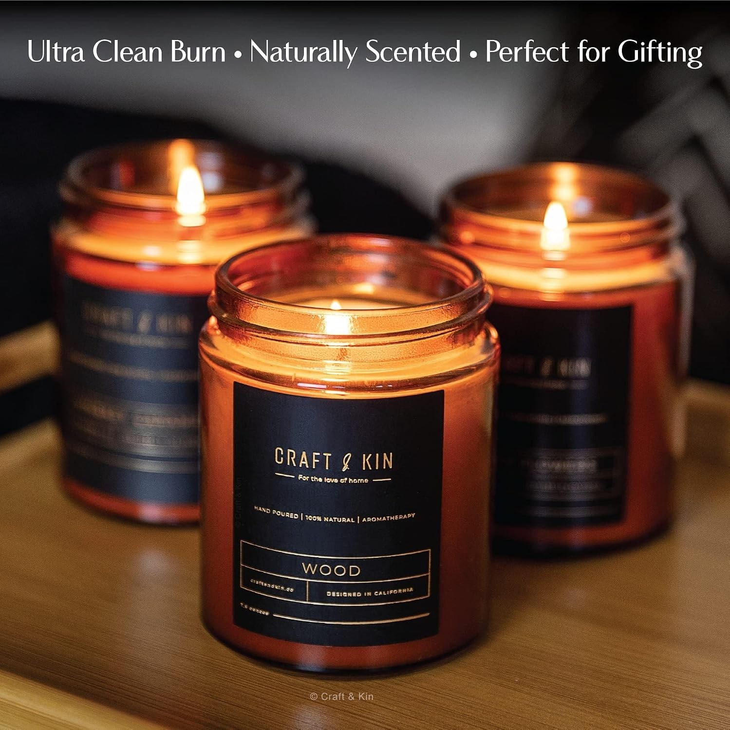 45-Hour Long Lasting Wood Scented Candle – Ideal Gift for Men’s Aromatherapy