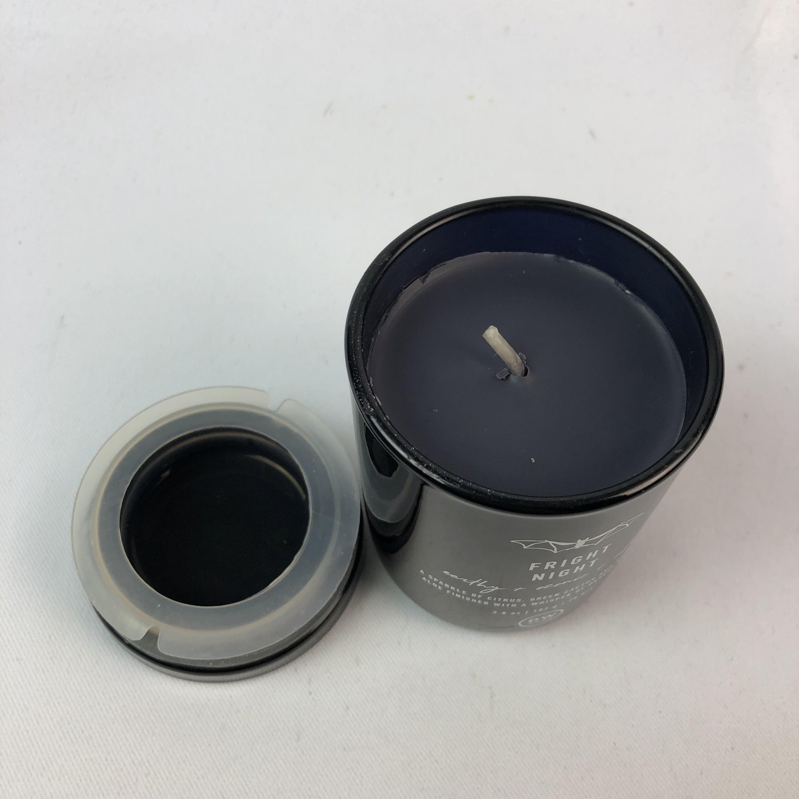 DW Home Fright Night Single Wick Candle Black Jar Mini 3.8 Oz Citrus Scented