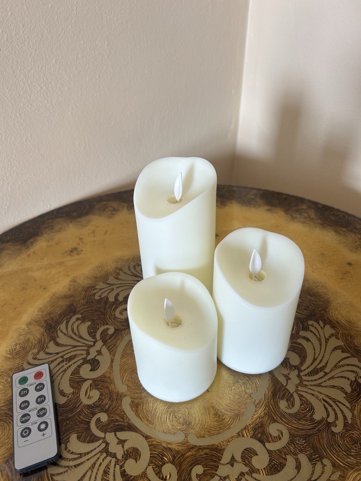 Flameless Candles Flickering 3D Moving Flame, Last 1000+ Hours Battery Set Of 3