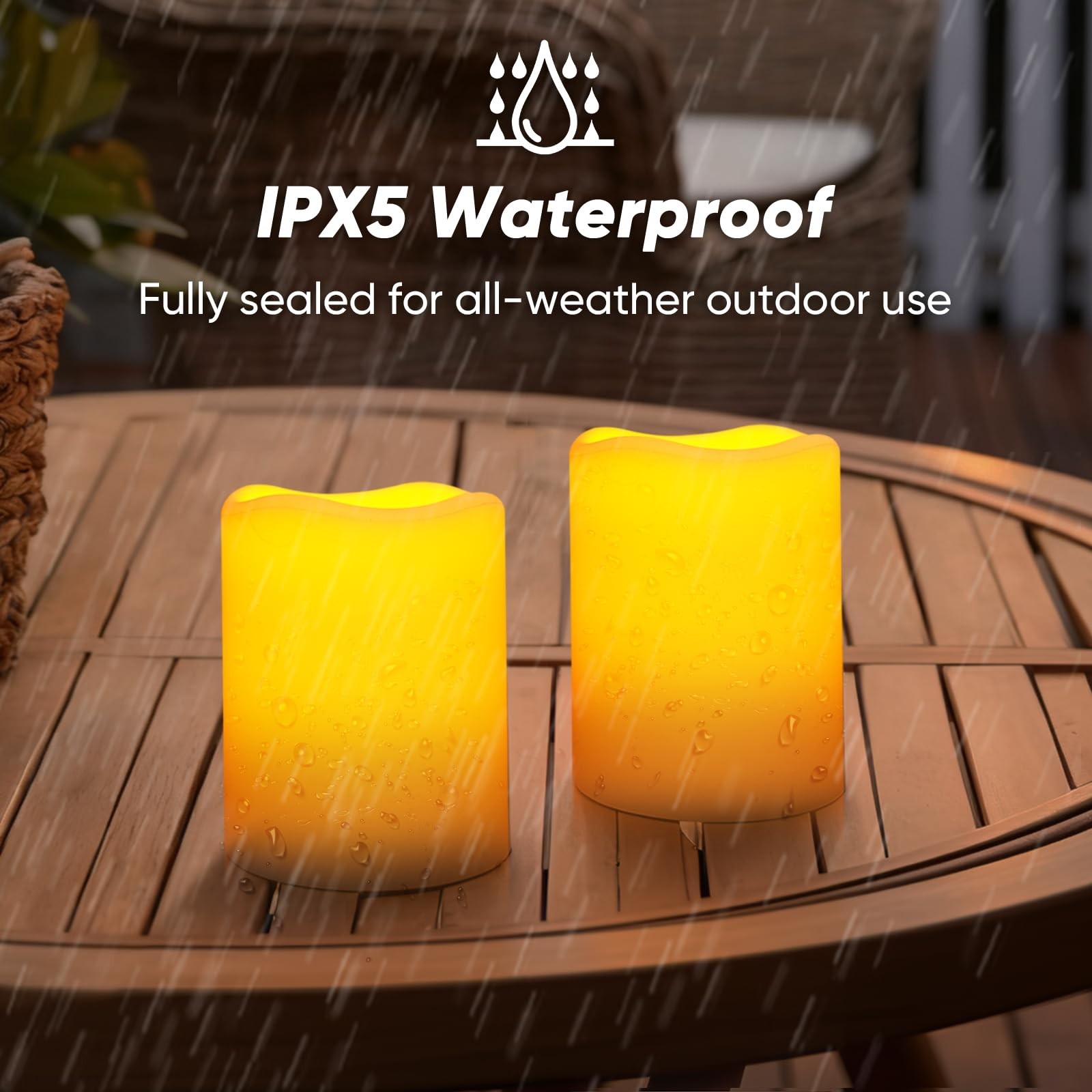 Solar Candles Outdoor Waterproof, Rechargeable Candles, Solar Powered Flamele…