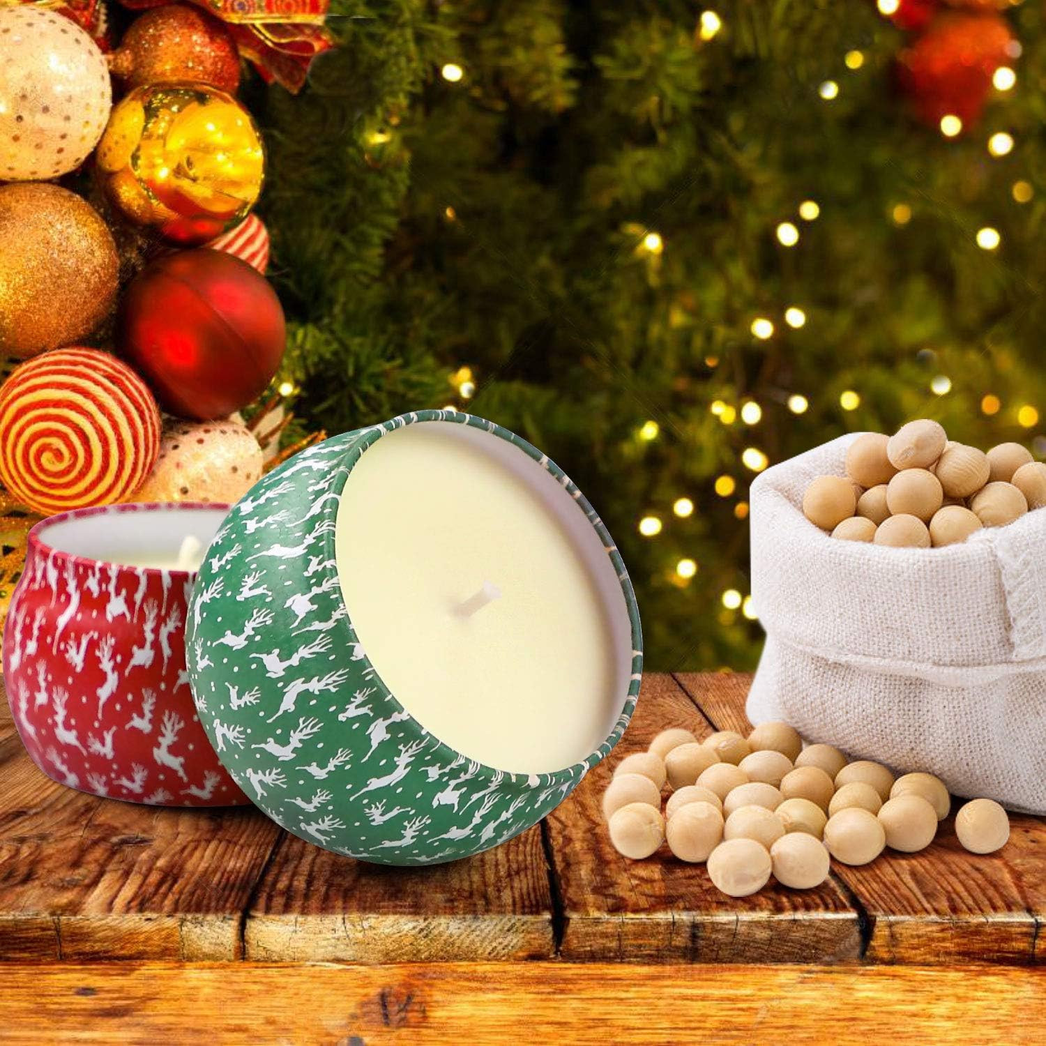 Christmas Candles Gifts for Women, 4 Pack Scented Candles Set,120 Hour Long Last
