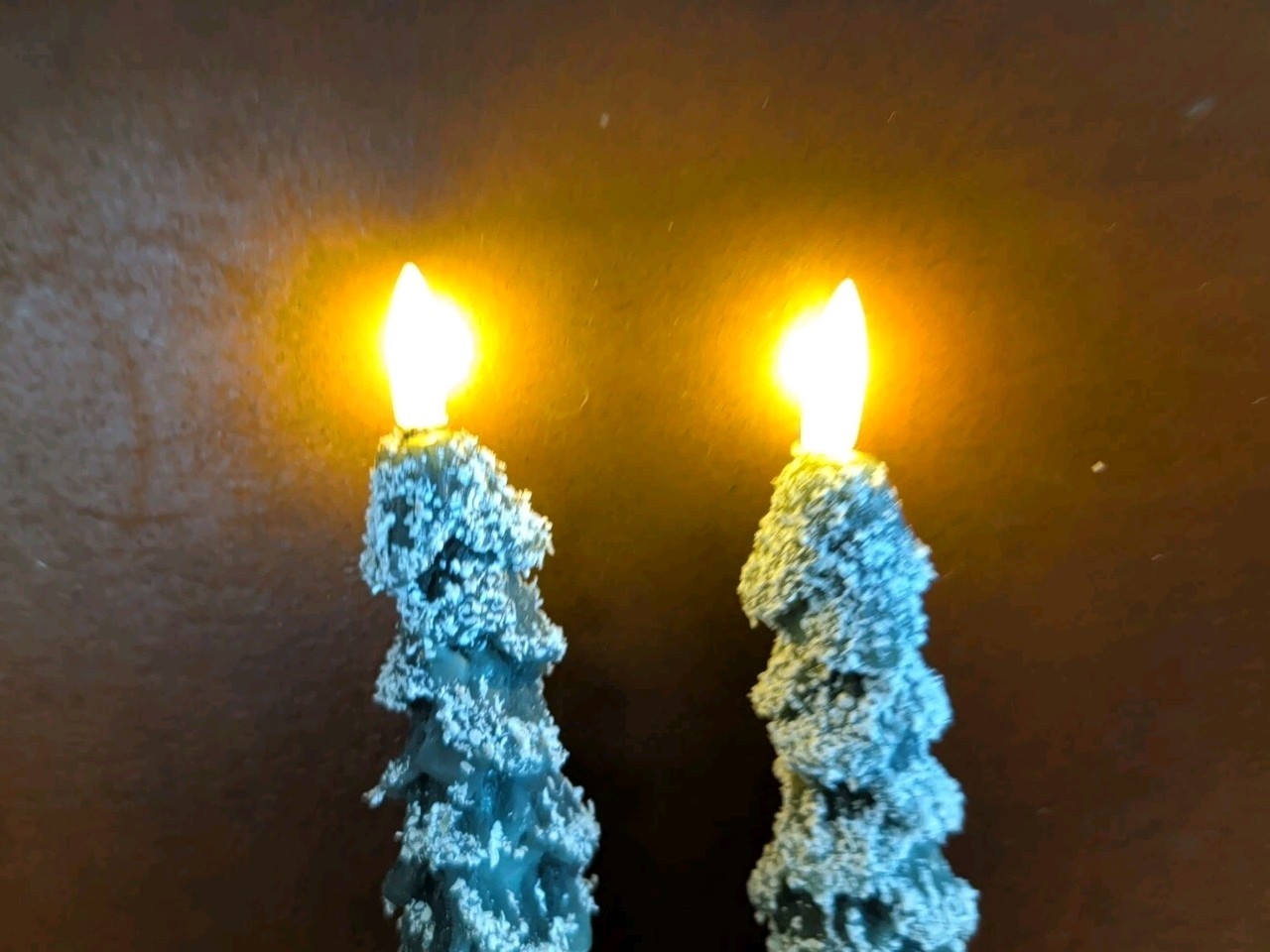 Pottery Barn Flameless Tree Tapered Candle Lot Of 2 Green