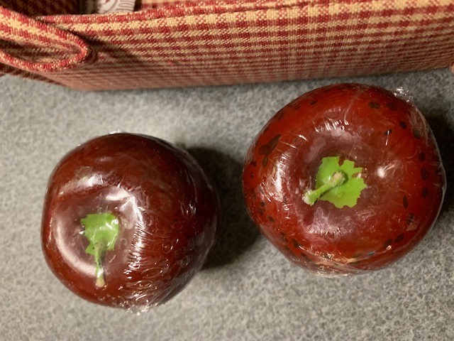 Apple Candles Set of 6 in Basket Farmhouse Country Kitchen Decor