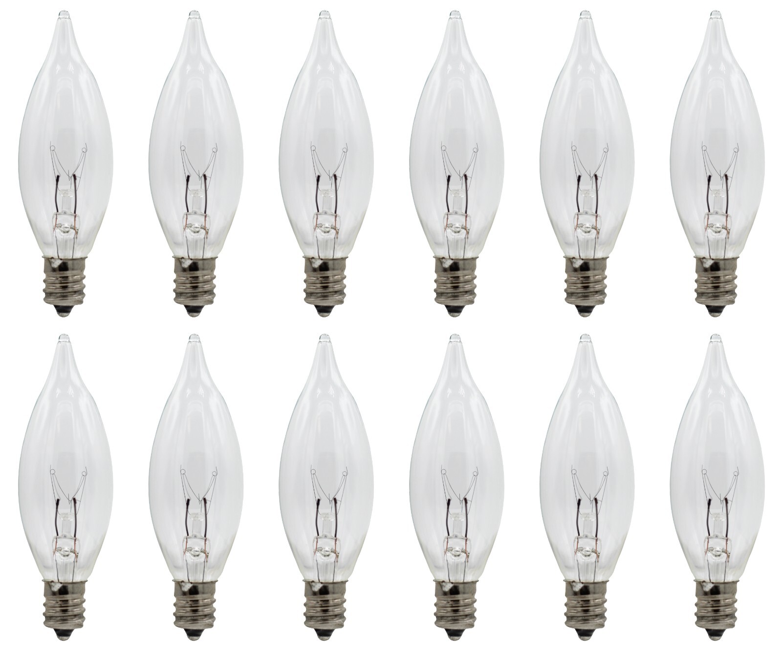12 Pack – Replacement Light Bulbs for Electric Candle Lamps, Window Candles, 7W