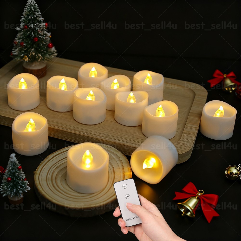 24pcs Flickering LED Tea Lights Candle Lamp Battery Operated with Remote Control