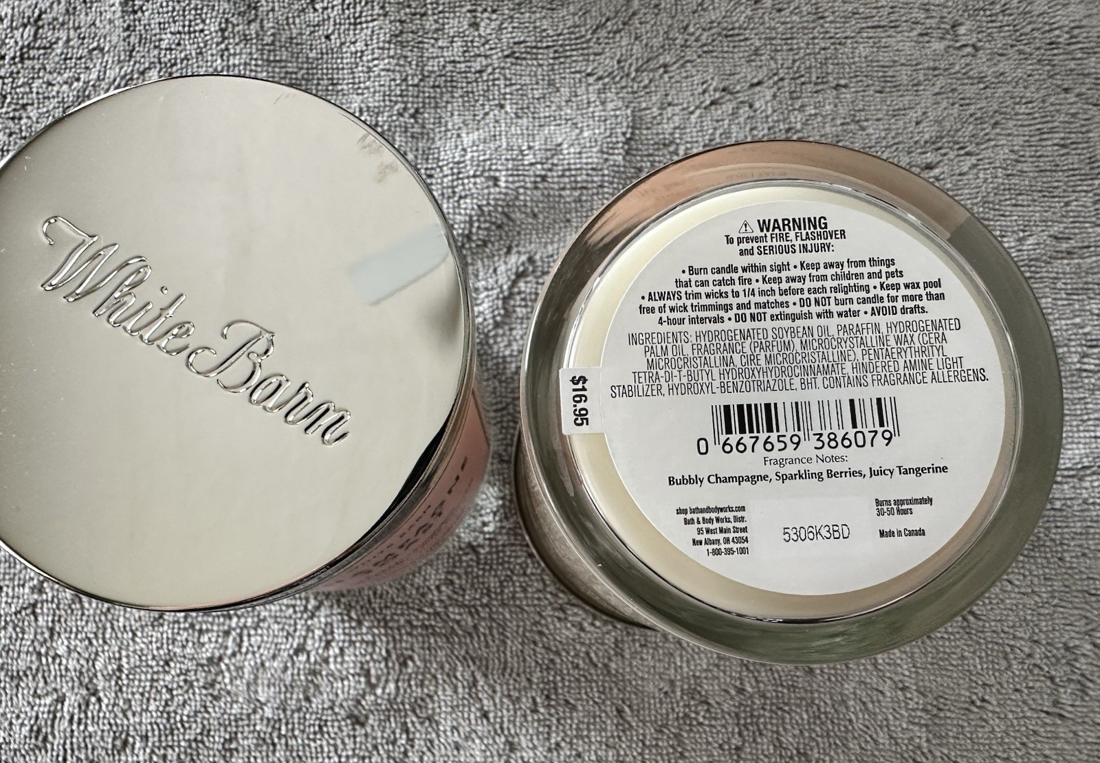 Bath & Body Works CHAMPAGNE TOAST Lot Of 2 Scented Single Wick Candles 7 oz NEW