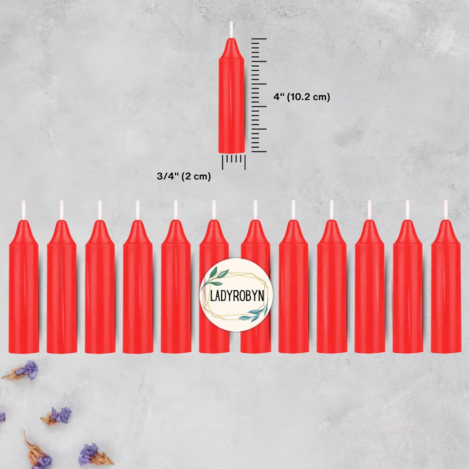 Box of 12 Red Candles |4 Inches Dripless Paraffin Wax Candles | Witchcraft Suppl