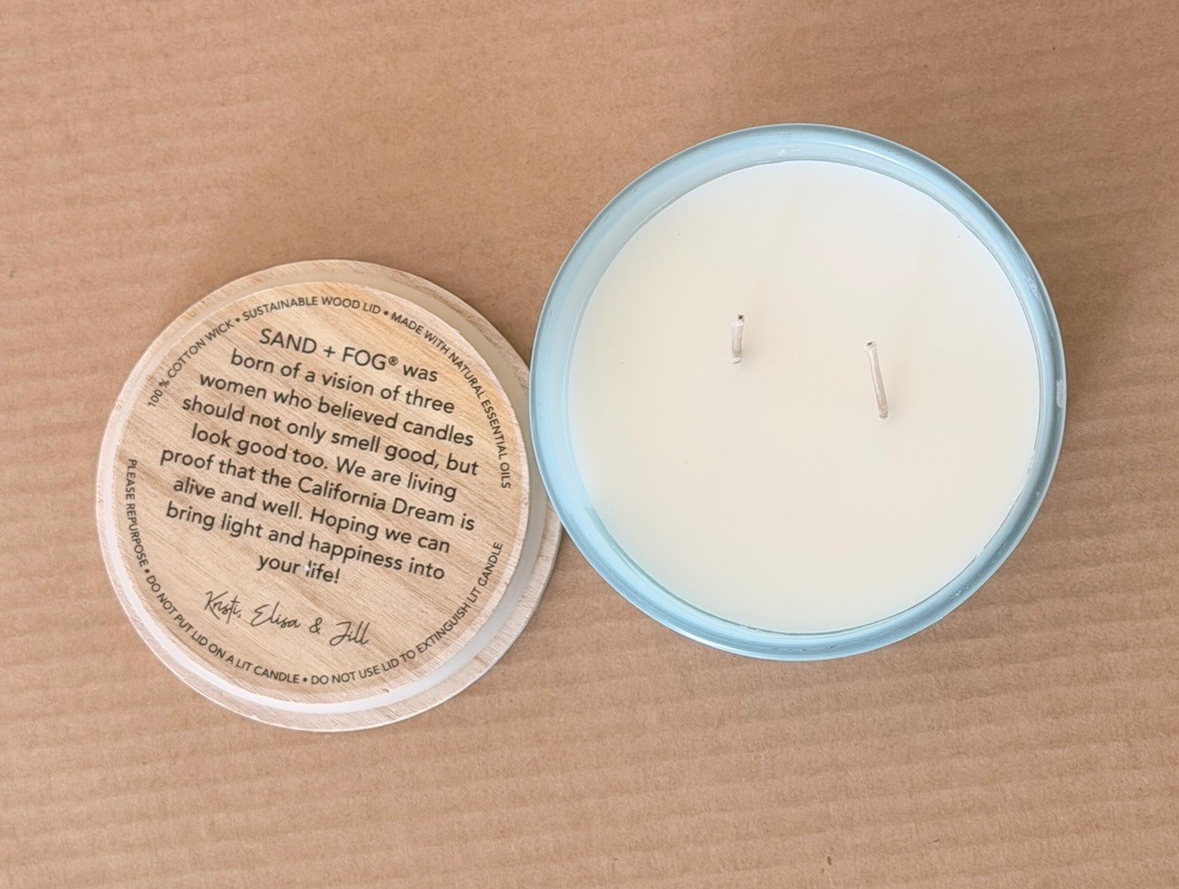 Sand + Fog California Beach House 2 Wick Candle – 12 oz Natural Wax Blend