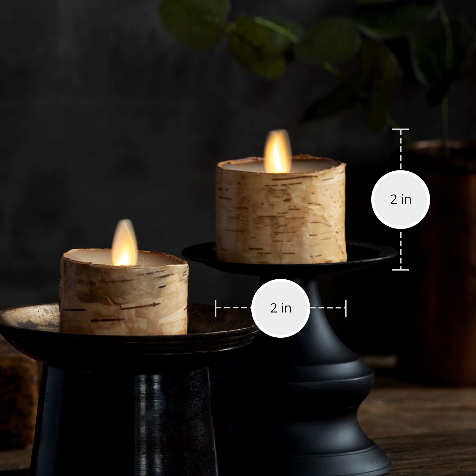 Luminara Moving Flame LED Flameless Tealight (1.4″ x 2″) Battery Operated Pla…