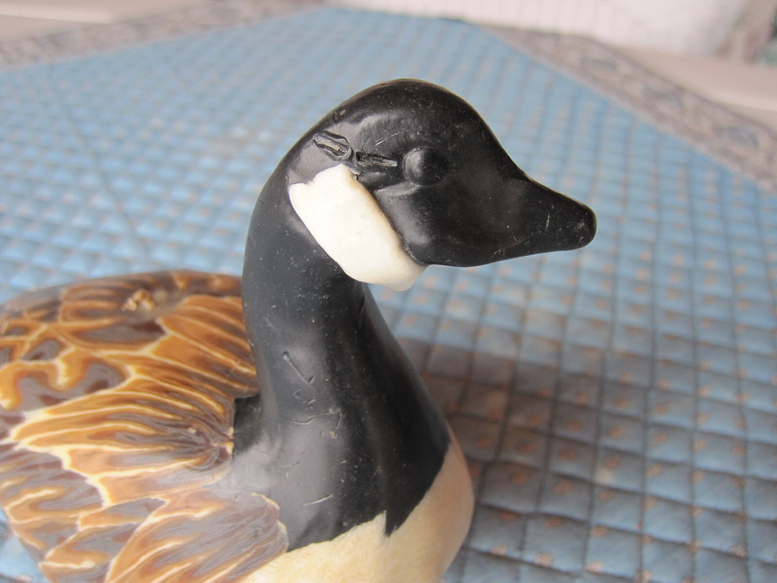 Wax carved candle Canada Goose figure, fall decor