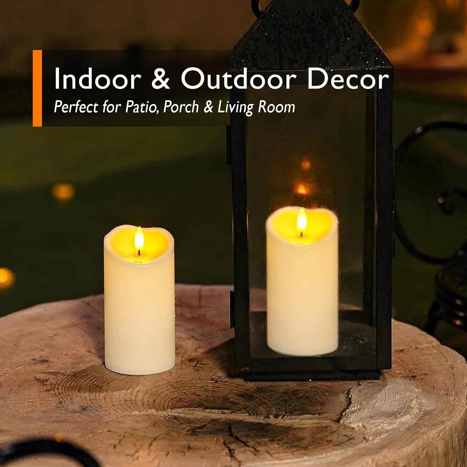 6″X3″ Outdoor Waterproof Flameless Candles, LED Candles, Battery Operated Candle