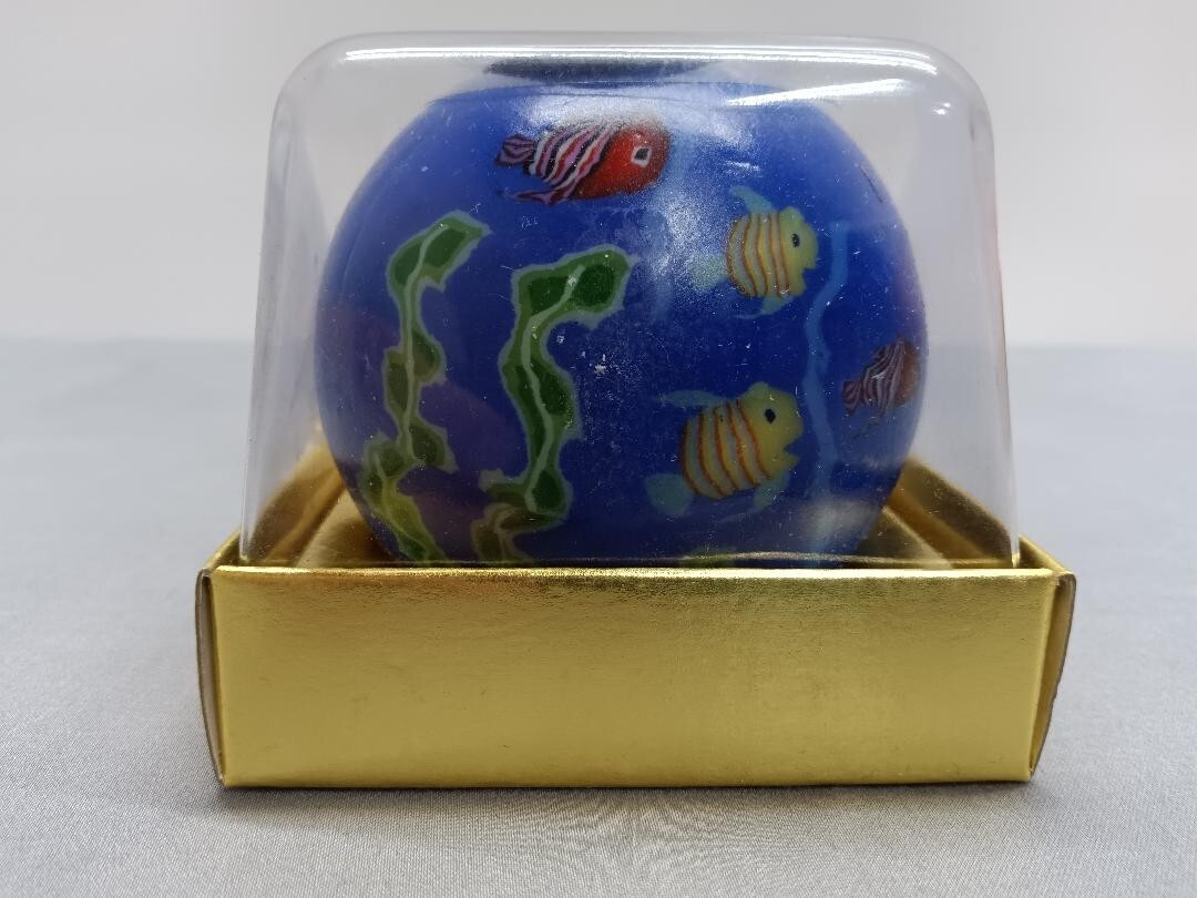 San Francisco Candle Co. Ocean Fish Starfish Multi Color Round Ball Candle New