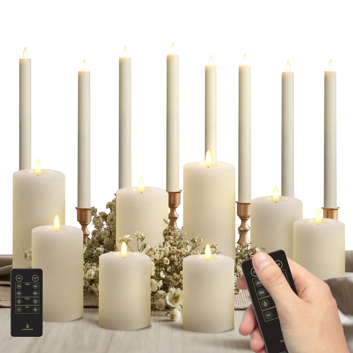 LumiPur 18‑piece Essentials Flameless LED Candle Centerpiece Collection