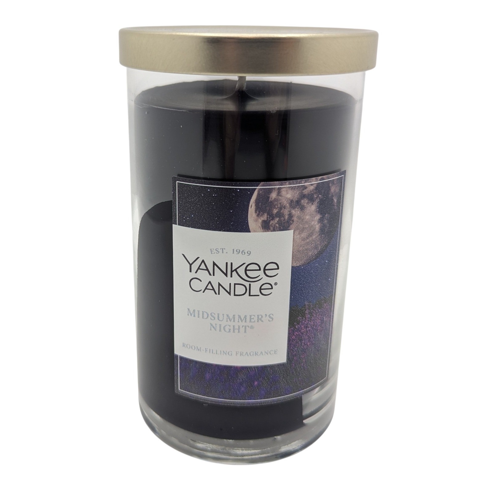 Yankee Candle Midsummer’s Night 14.25 oz Scented Tumbler Candle Black Wax NEW