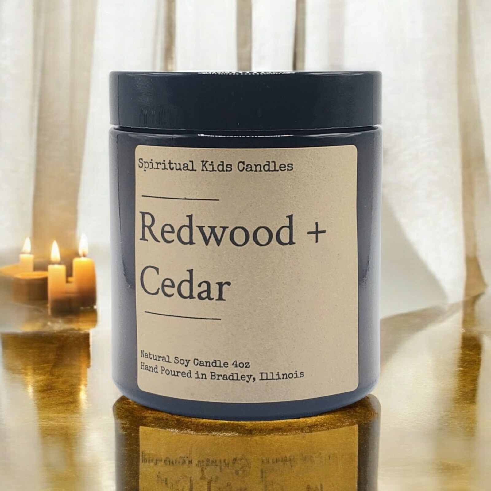 Redwood & Cedar Soy Candle 4oz 20-25 Hours Essential Fragrant Oils