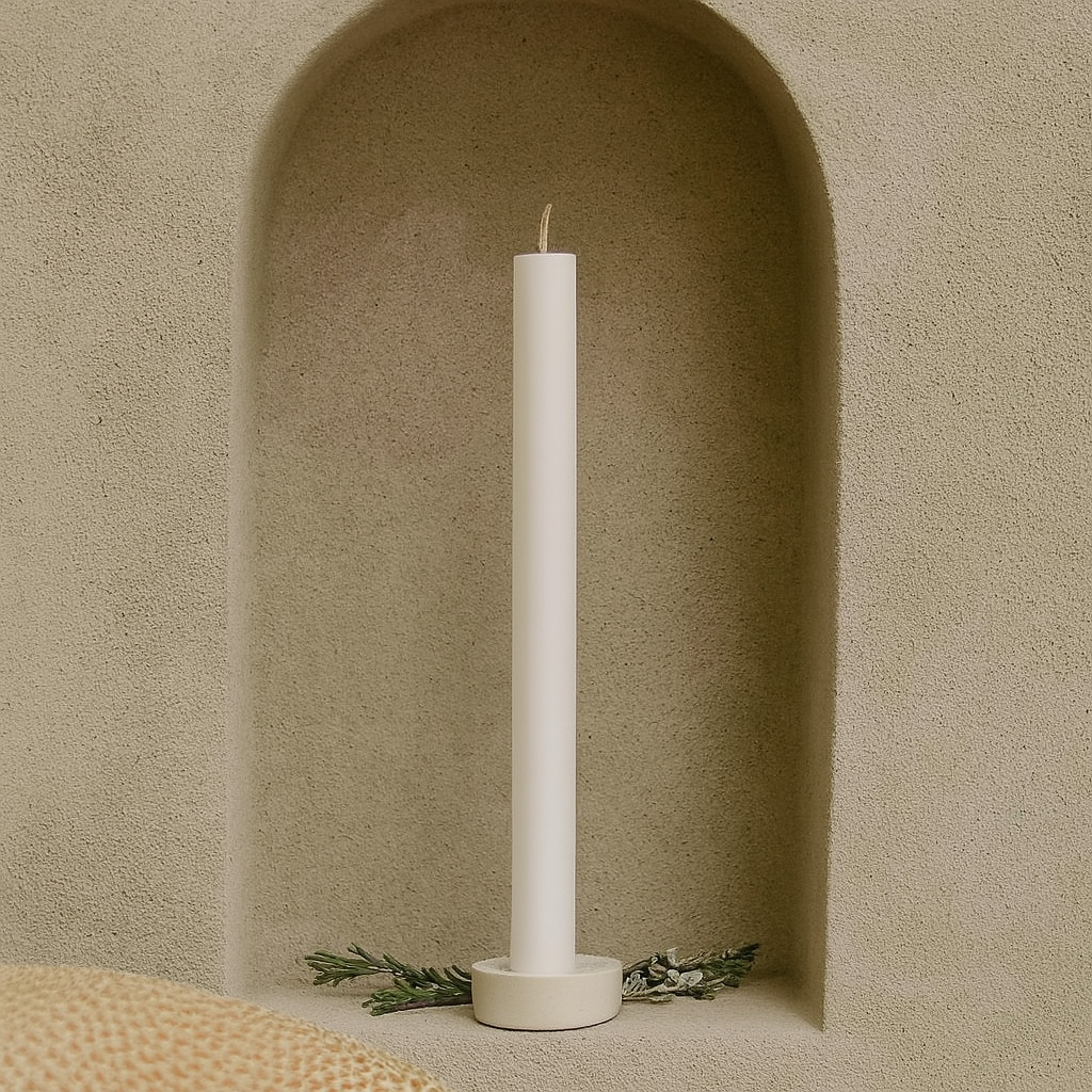 White Candle 28 inch Tall Unscented Handmade Pillar – 3 Width Options – Wedding