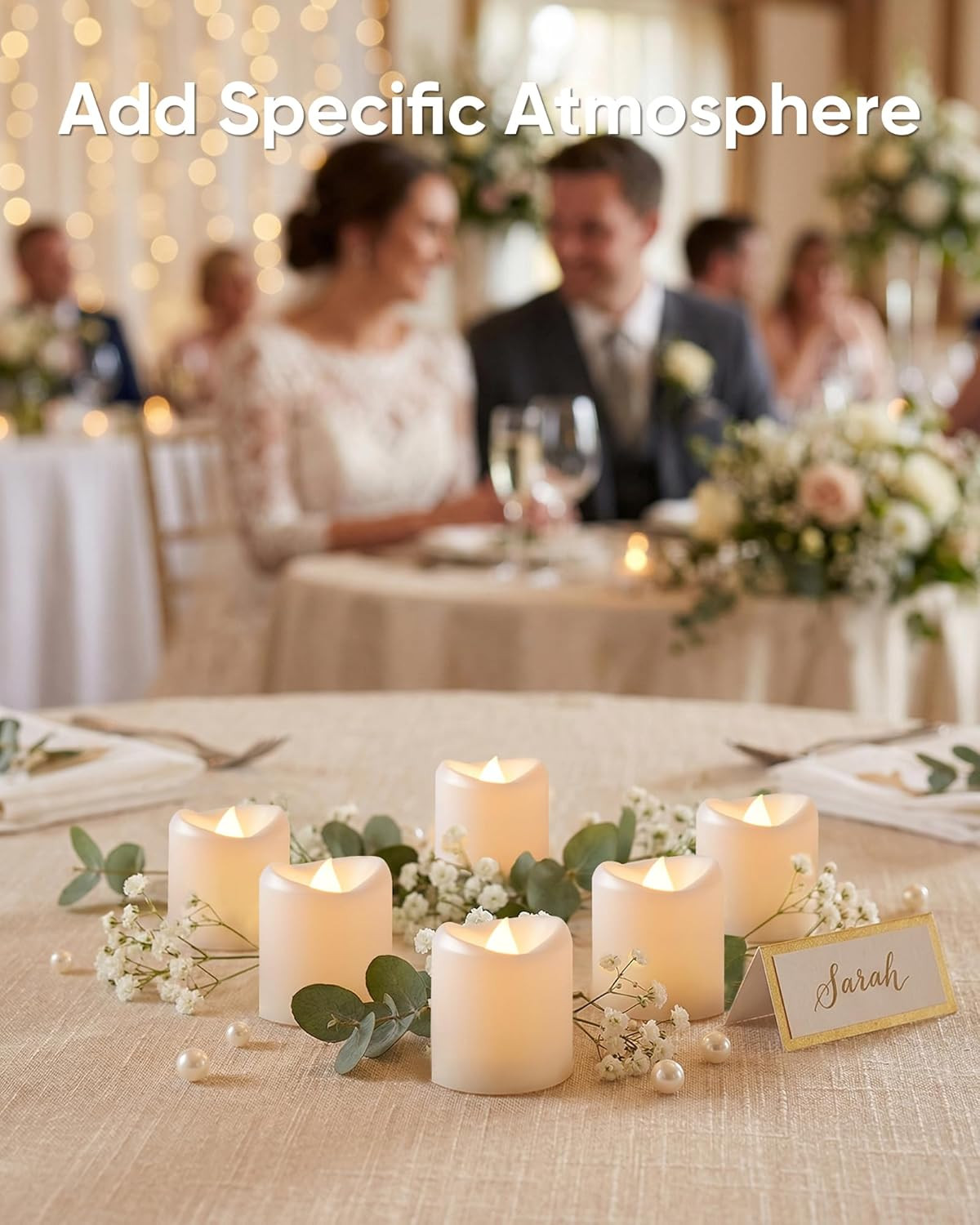 LED Votive Candles, Flameless Tea Lights Battery Included, 100 Hours Long