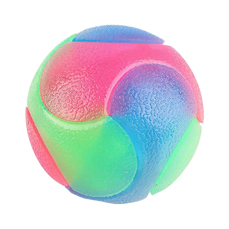 Colorful Pet Ball With Flashing Light For Indoor Outdoor Night time Activity