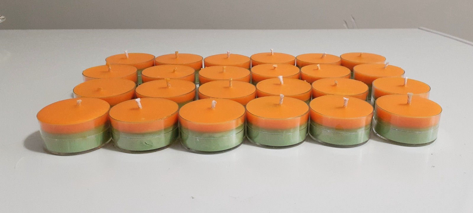 25 TEA LIGHTS CHOCOLATE CANDY CORN HIGHLY SCENTED HANDMADE SOY WAX
