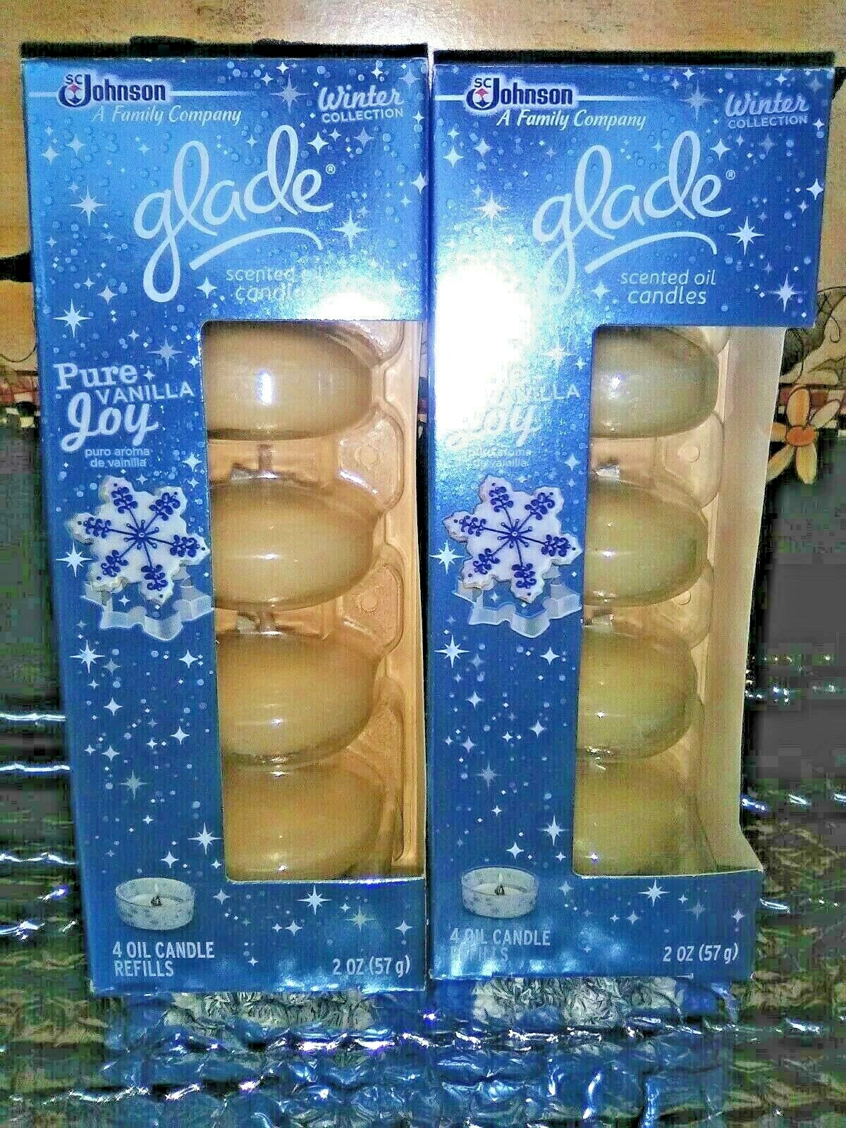 (8) GLADE Scented Oil Candle refills PURE VANILLA JOY
