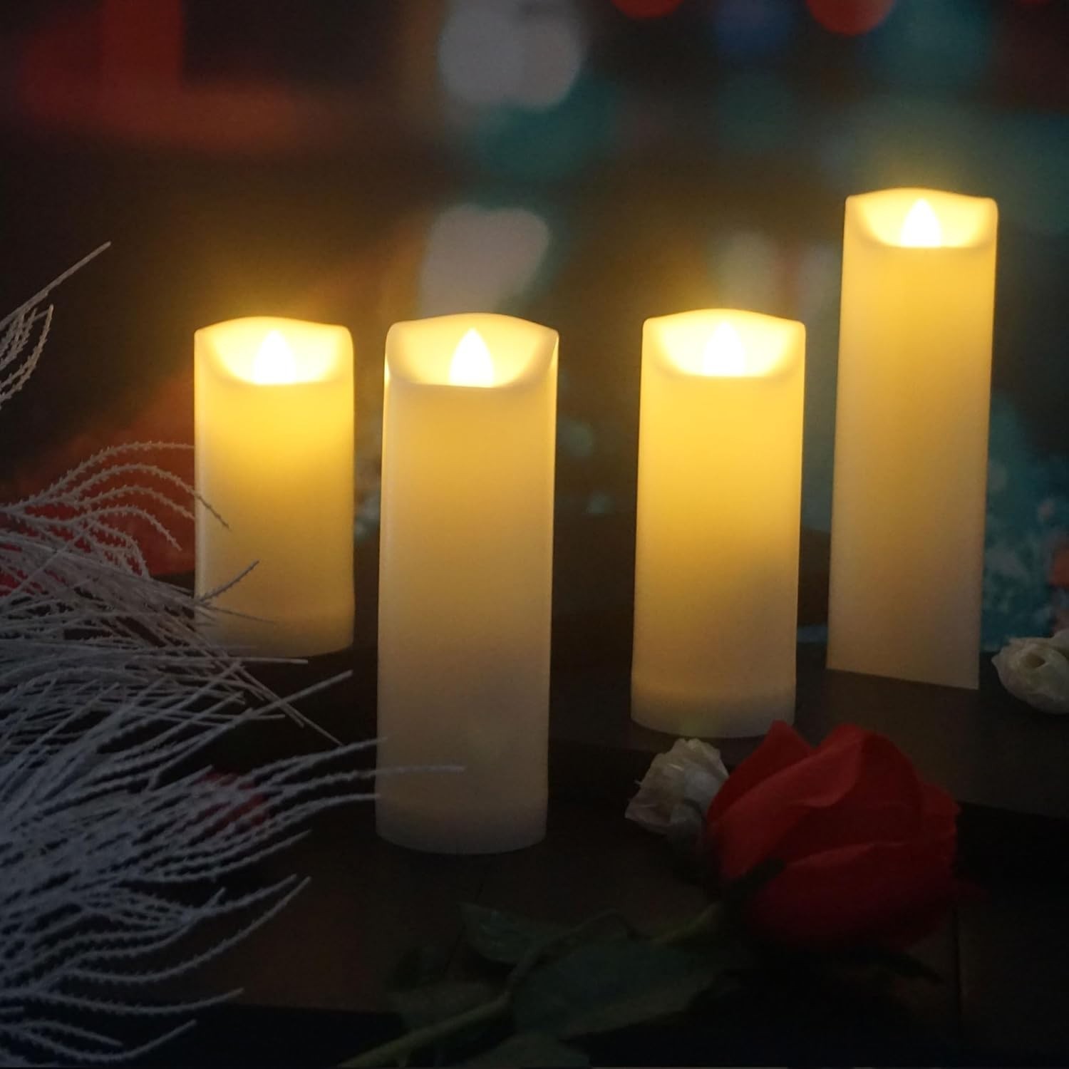 Waterproof Outdoor Battery Operated Flameless Candles with Auto Timer Flicker…