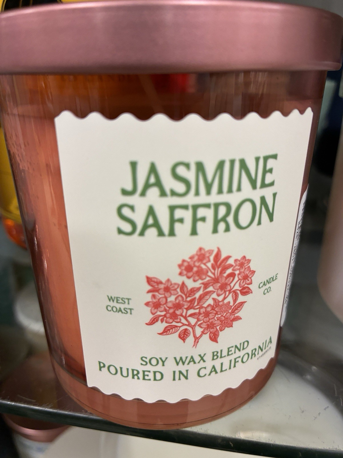 LEOBEN COMPANY Jasmine Saffron Candle 9oz 1 Wick Vegan Soy Wax Blend Glass NEW