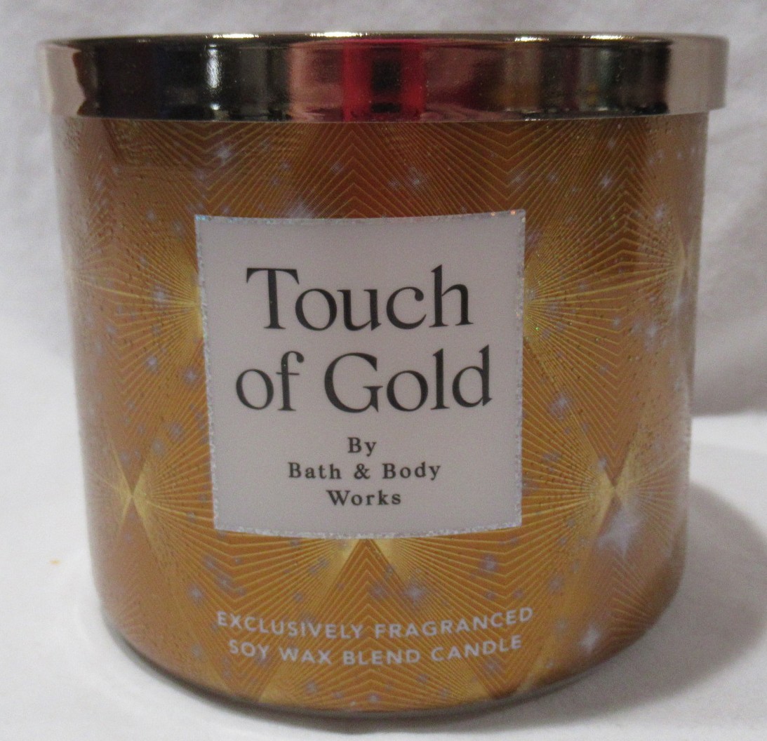 TOUCH OF GOLD by Bath & Body Works 3-wick Scented Candle Lot Set of 2