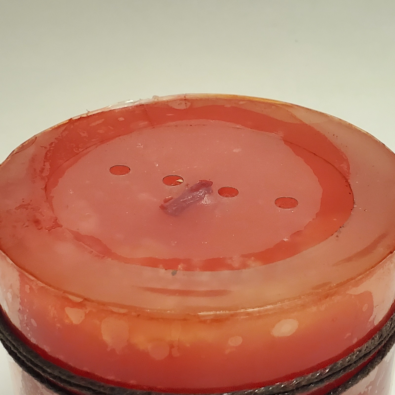 Pier 1 Island Orchard Scented Pillar Candle 4×4 Orange Red Ombre Leaf Charm New