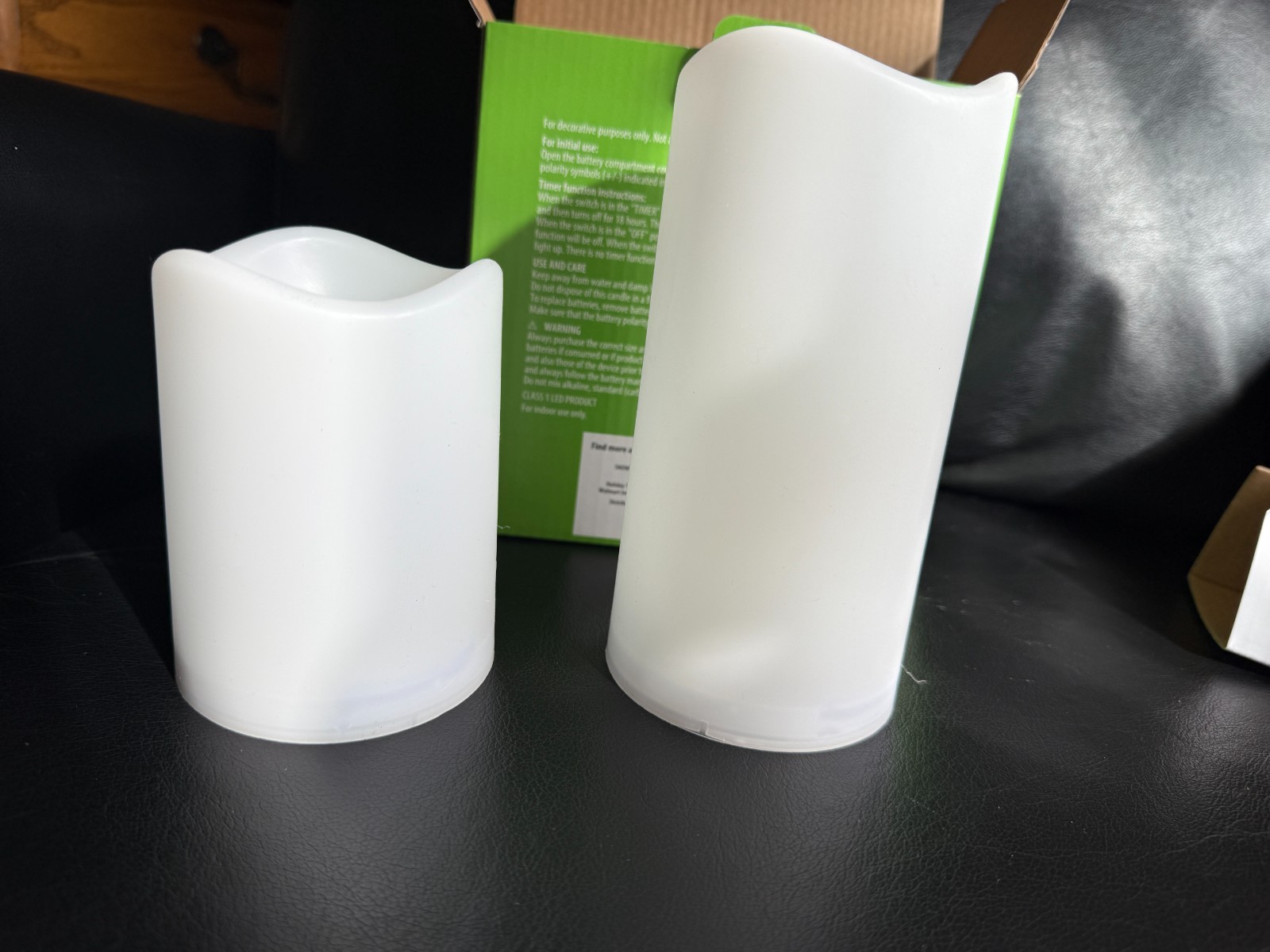 2 Pack Outdoor Indoor Flameless LED Battery Operated Pillar Candles HOLIDAY TIME