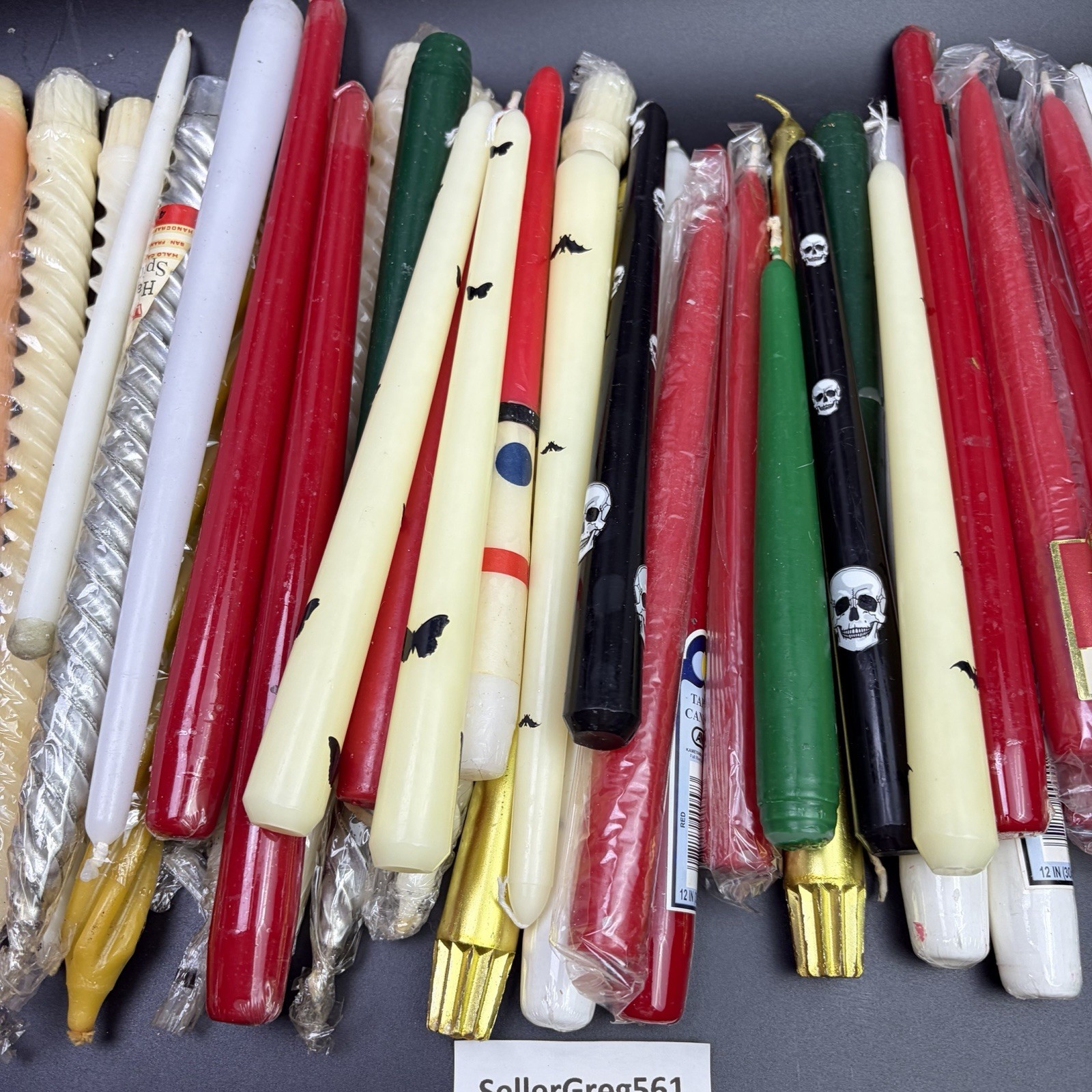 Mixed Lot of 42 Taper Candles Including Simon Red White Green Christmas