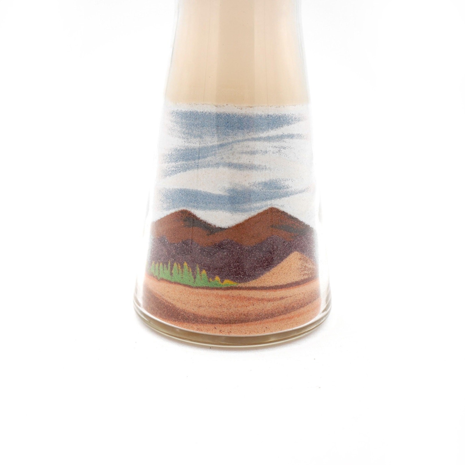 Vtg Colored Sand Art Candle Glass Bottle Brookline Creations Sandpainting Unused