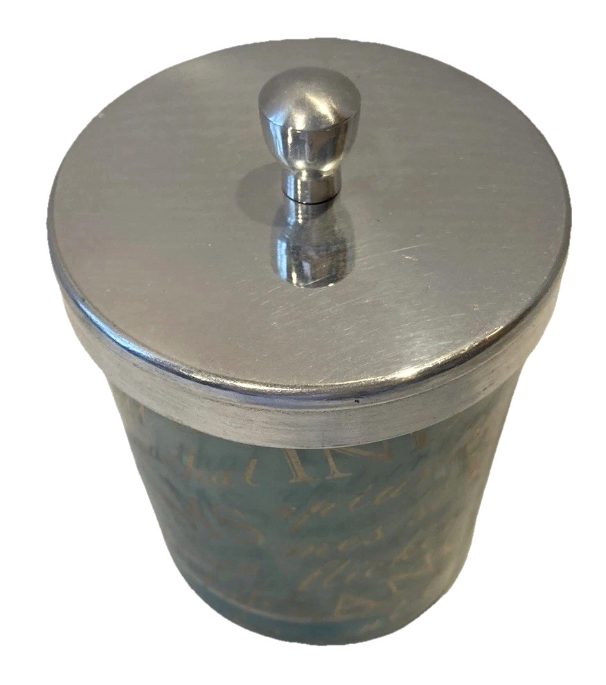 Coastal Calming Candle Inspirational Messages Glass Jar Silver Lid Beach Blue