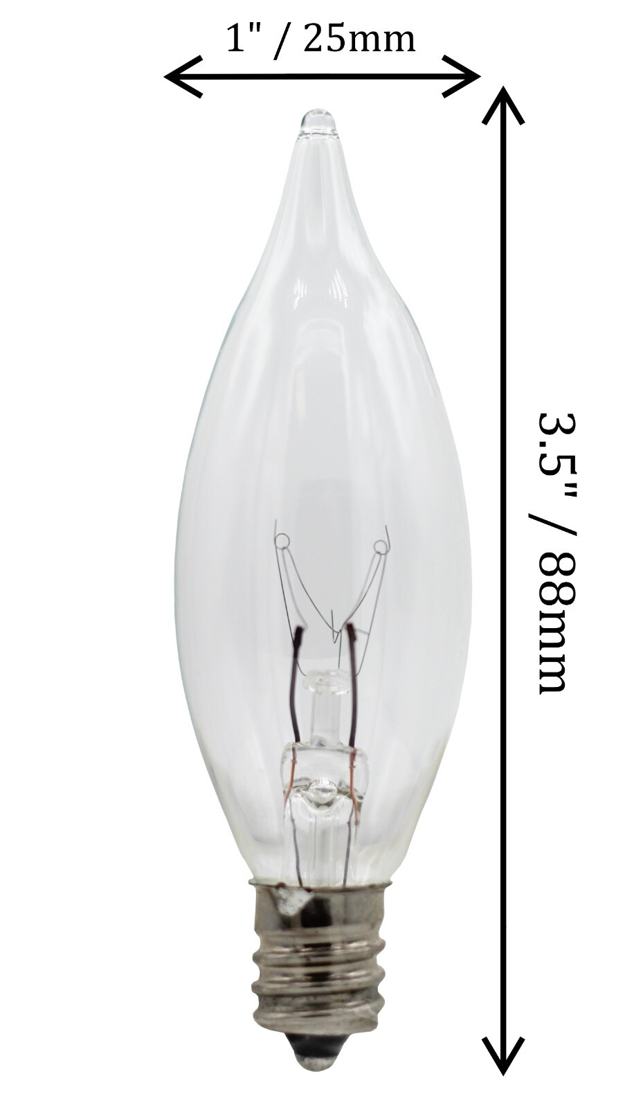 12 Pack – Replacement Light Bulbs for Electric Candle Lamps, Window Candles, 7W