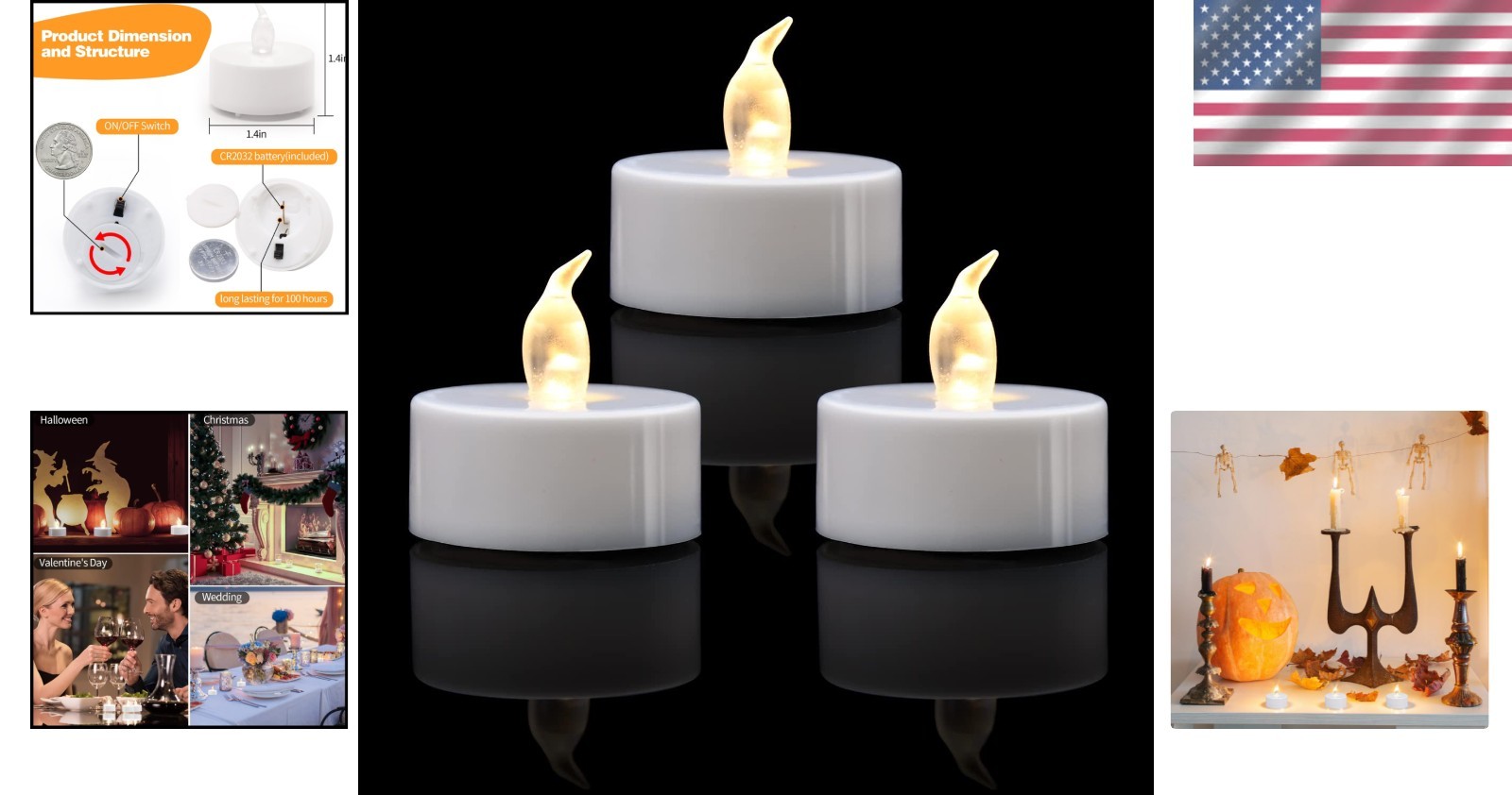 200 Warm White LED Tea Lights – Flickering & Cordless, Perfect for Elegant Decor