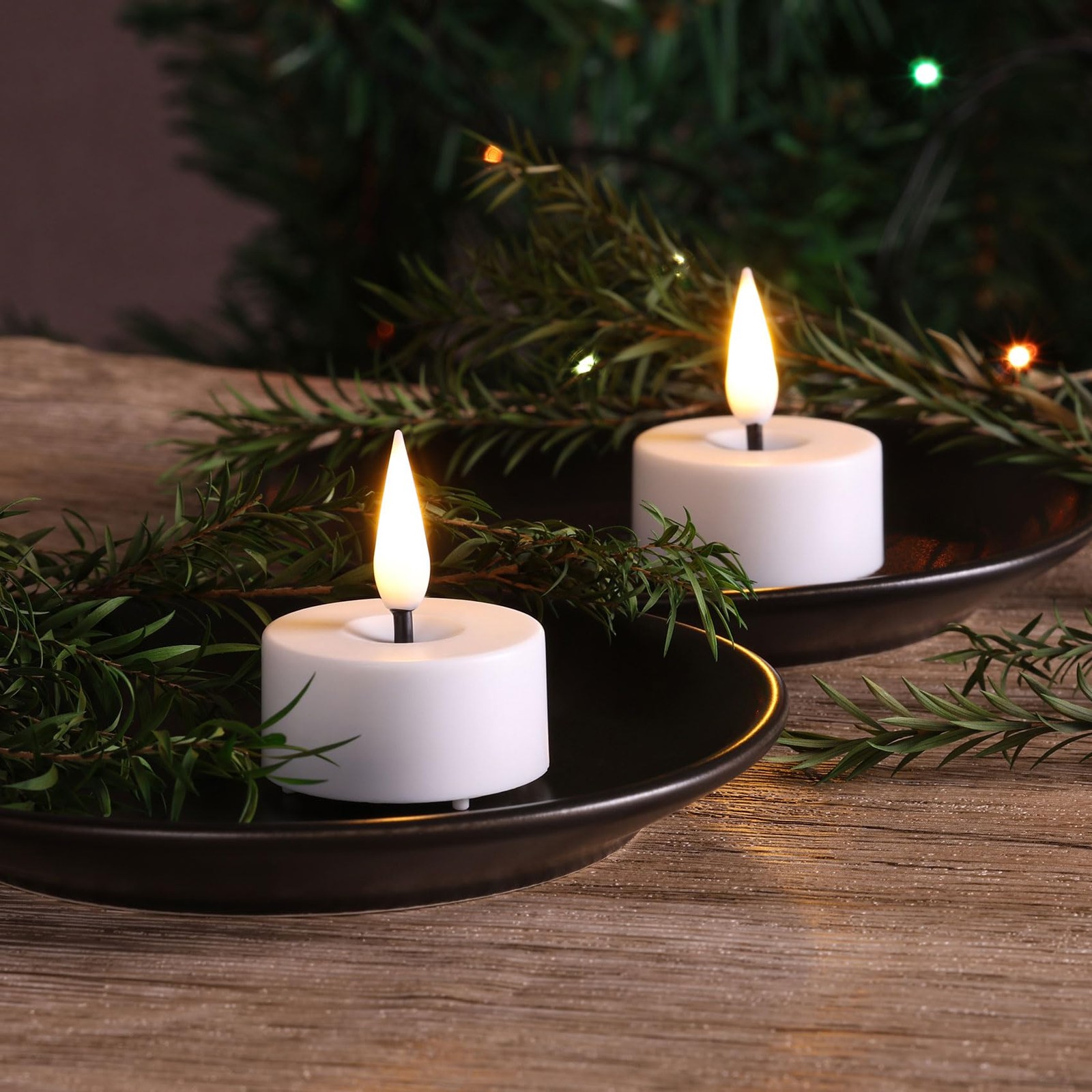 White LED Tealights with Remote Batteries, Flickering Flameless Tea Lights El…