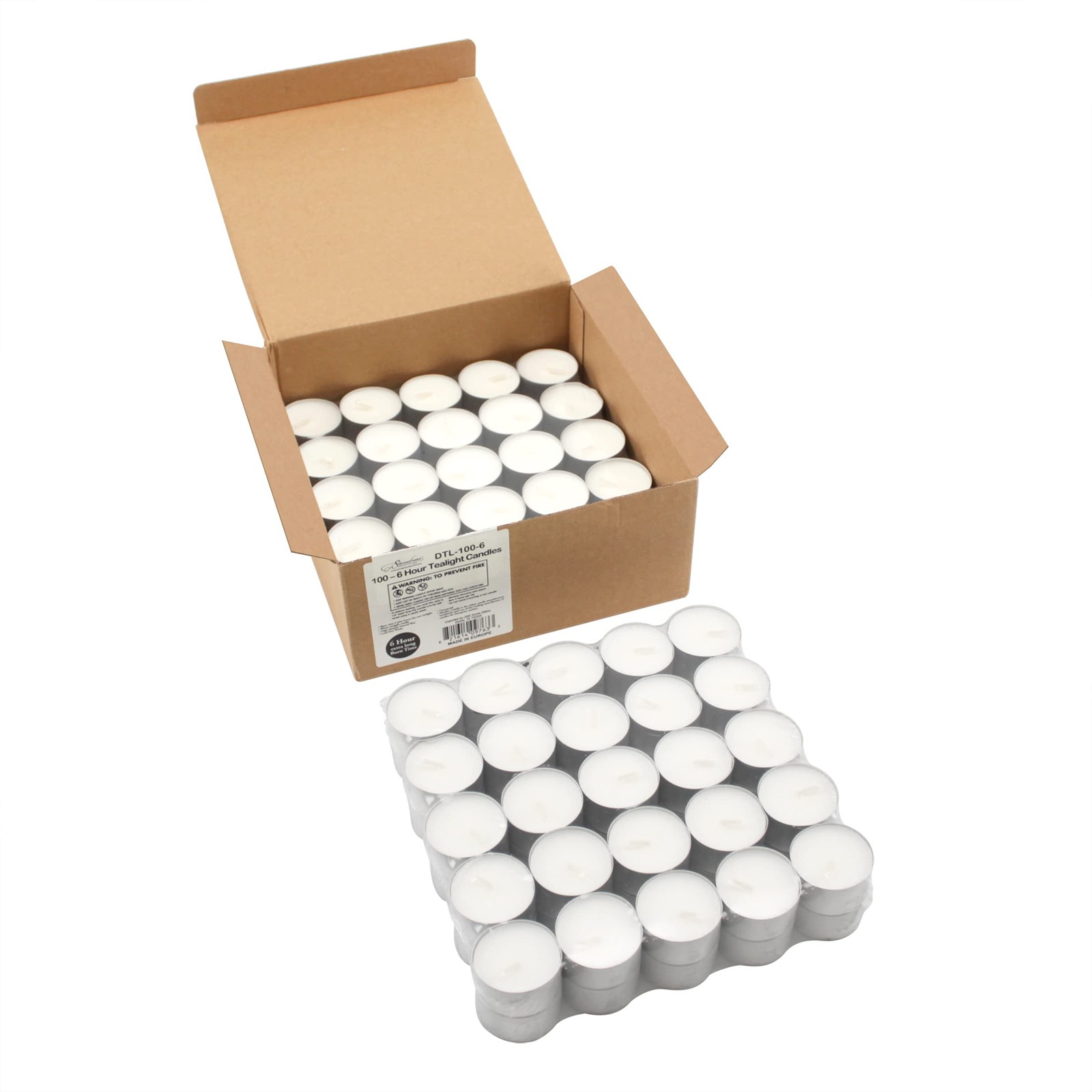 Unscented Long Burning White Tealight Candles, Bulk Pack, 6-7 Hour Burn Time,