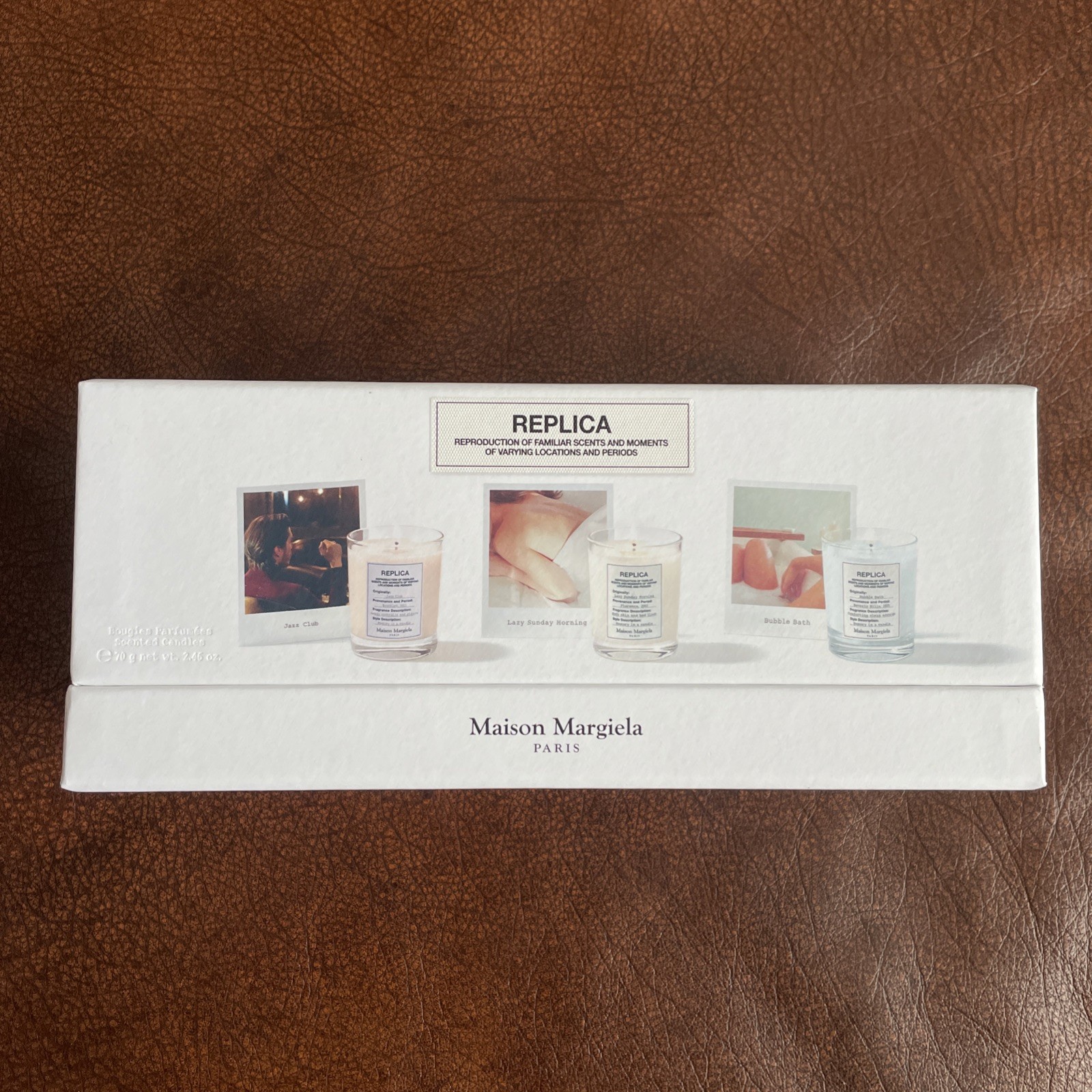 Maison Margiela REPLICA Candle Trio Set 3 x 2.46 oz Fireplace Lazy Sunday Bubble