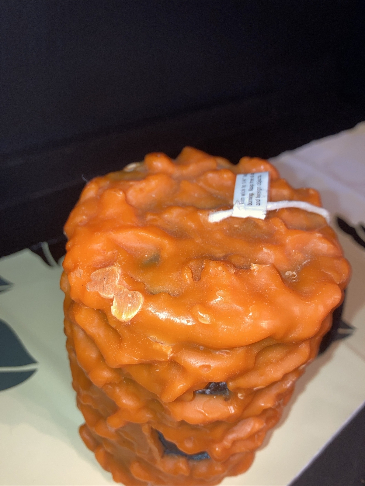 Large Pumpkin Candle Fall Autumn Halloween Orange Never Burned