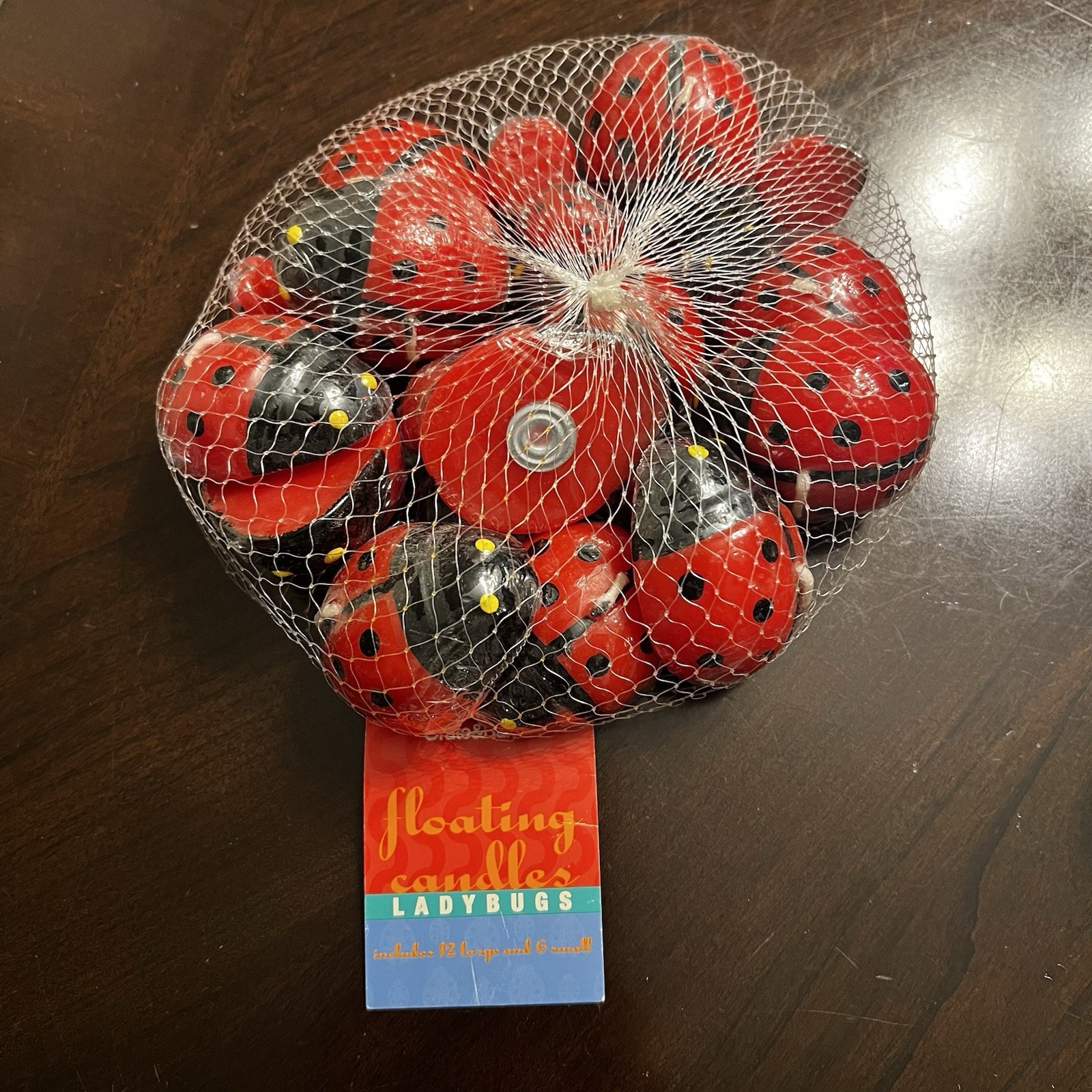 Floating Lady Bug Candles 12 Large & 6 Small Candles NWT Crate and Barrel