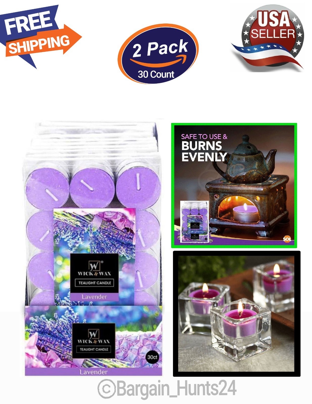 30 Count Scented & Unscented Tealight Candles Long Lasting Aromatherapy Candles