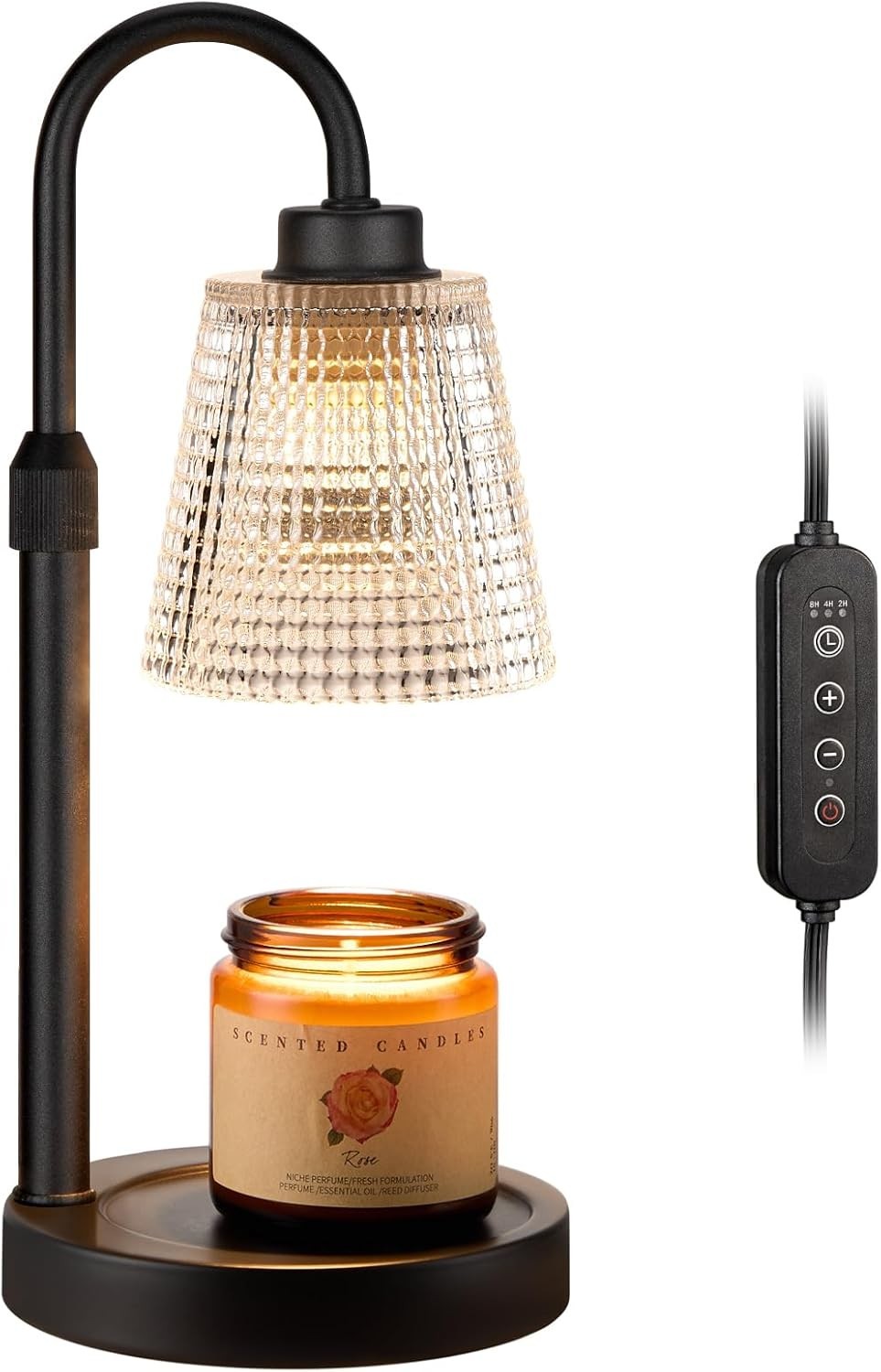 Dimmable Candle Warmer Lamp with Timer, Glass Wax Melts Warmer for Jar Candles